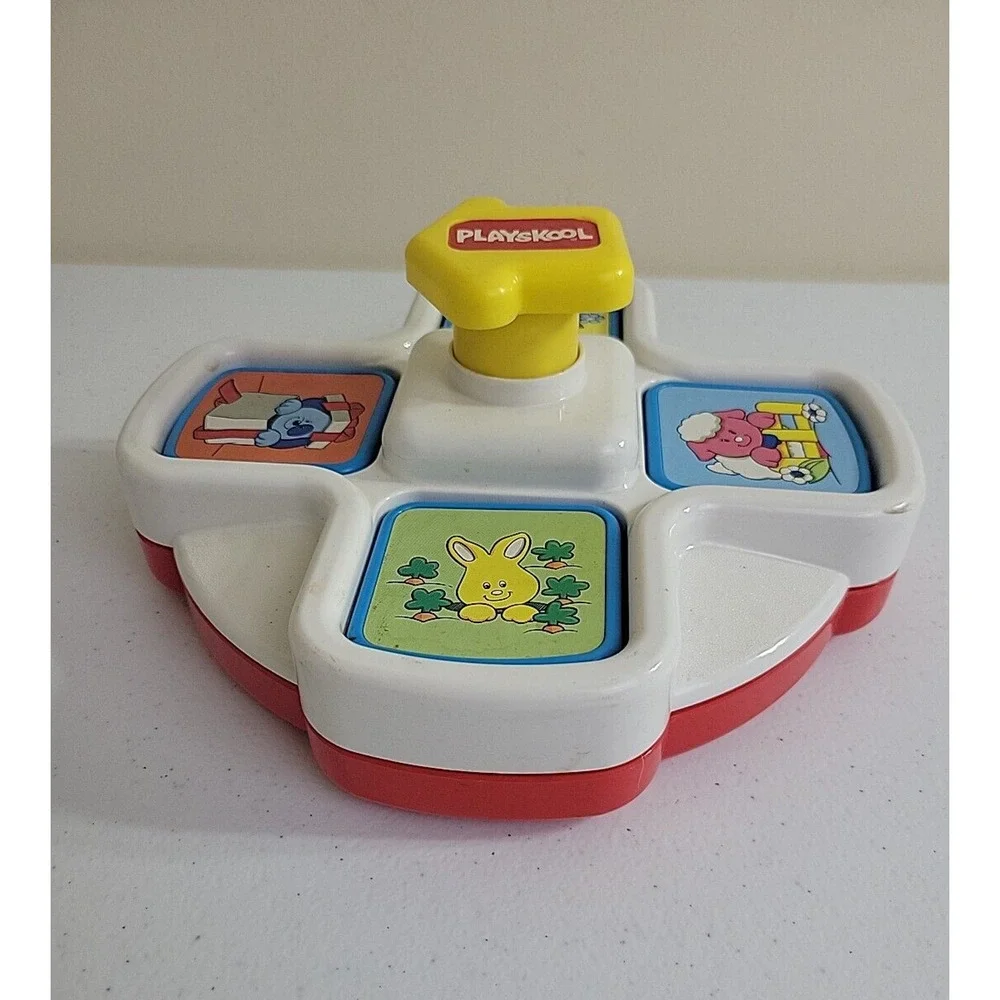 Vintage 1990 Playskool Peek ’n Pop Flip Push Toy for Baby Kids Toddlers #5127‎